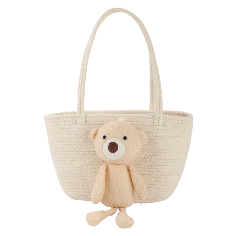 Women's handbag with cute cuddle bear accent Bowlift