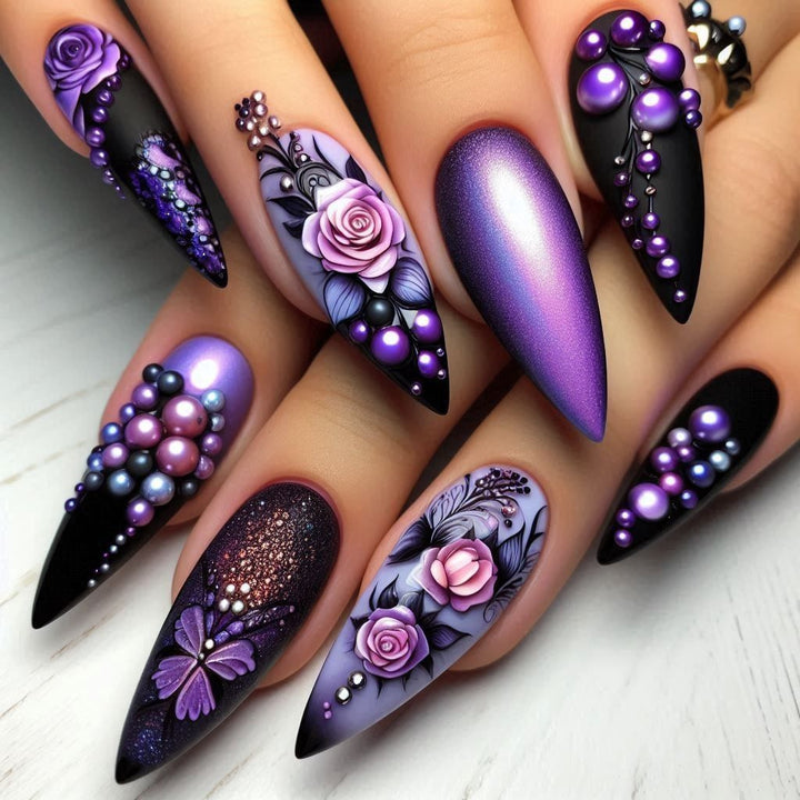 Creative Nail Art with Exotic Leaf Design Bowlift