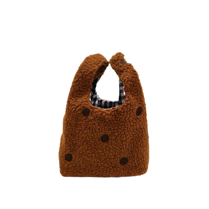 Compact Fuzzy Polka Dot Sling Bag Bowlift