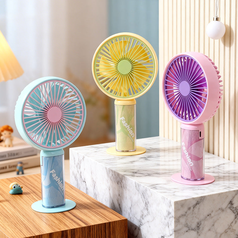 Cooling compact portable rechargeable handheld fan with detachable stand and USB charging Bowlift
