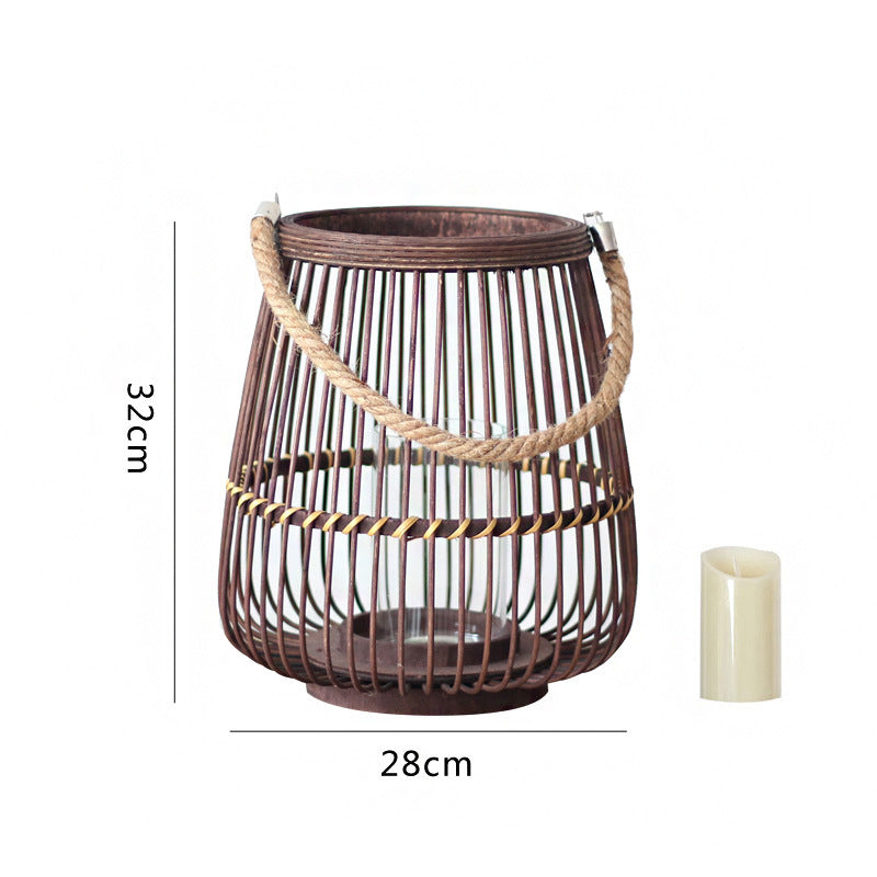 Rustic Rattan Lantern Bowlift