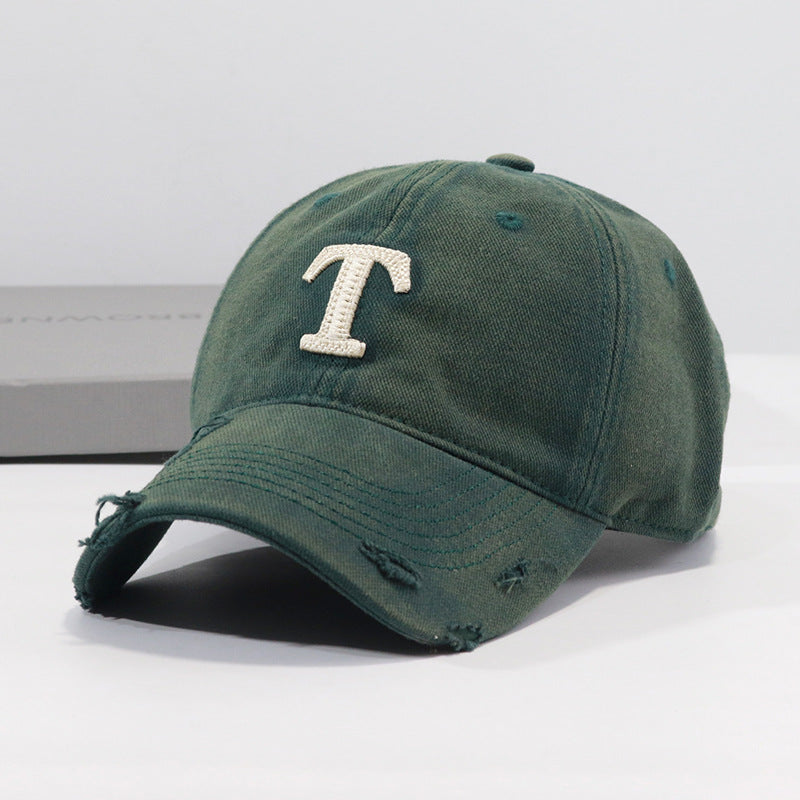 Men's Distressed Denim Cap Bowlift