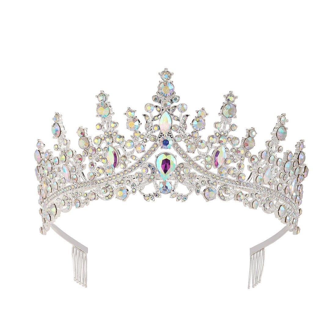 Ladies Rhinestone Tiara with Sparkling Gemstones Bowlift