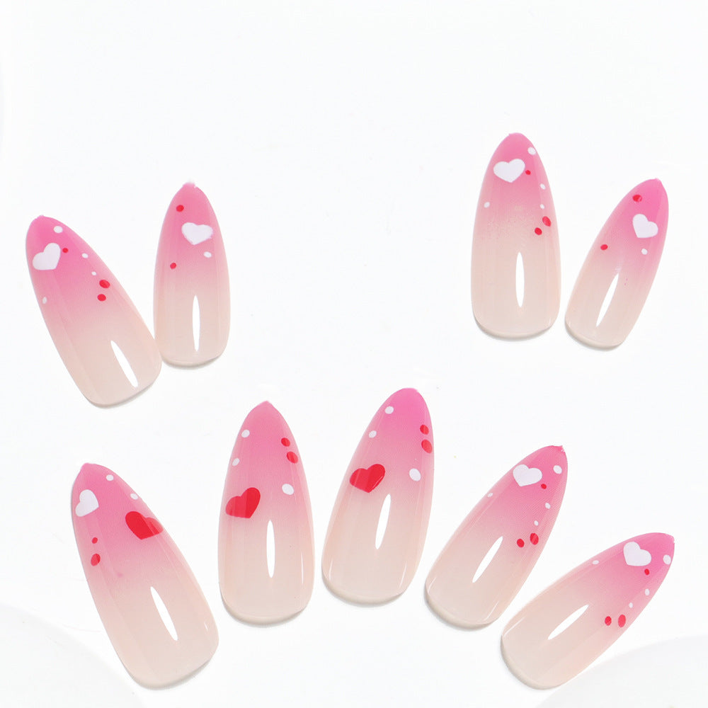 Romantic Heart Design Press-On Nails Bowlift