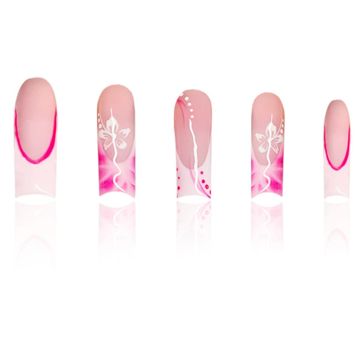 Artistic Floral Stiletto Press-On Nails Bowlift