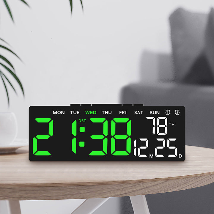 Digital weather alarm clock with large LED display and temperature display Bowlift