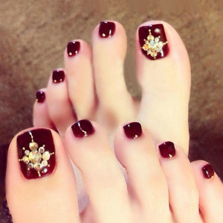 Decorative Crystal-Embellished Press-On Nails Bowlift