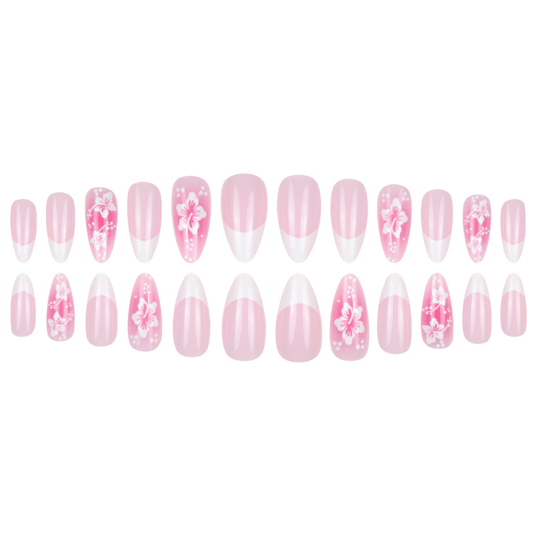 Floral Design Stiletto Nail Art Extensions Bowlift