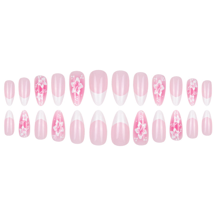 Floral Design Stiletto Nail Art Extensions Bowlift