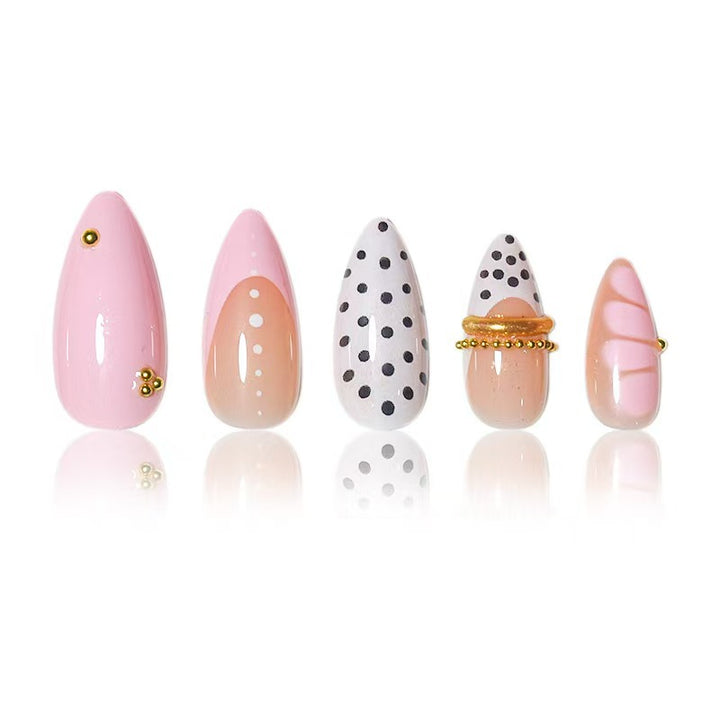 Artistic Polka Dot Press-On Nail Set Bowlift