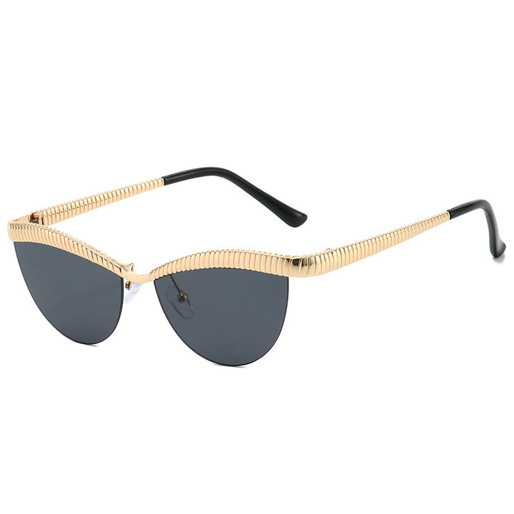 Statement Cat-Eye Sunglasses with Sculpted Metal Frames Bowlift