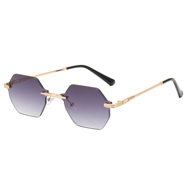 Women's hexagonal designer sunglasses with high-quality metal frame Bowlift