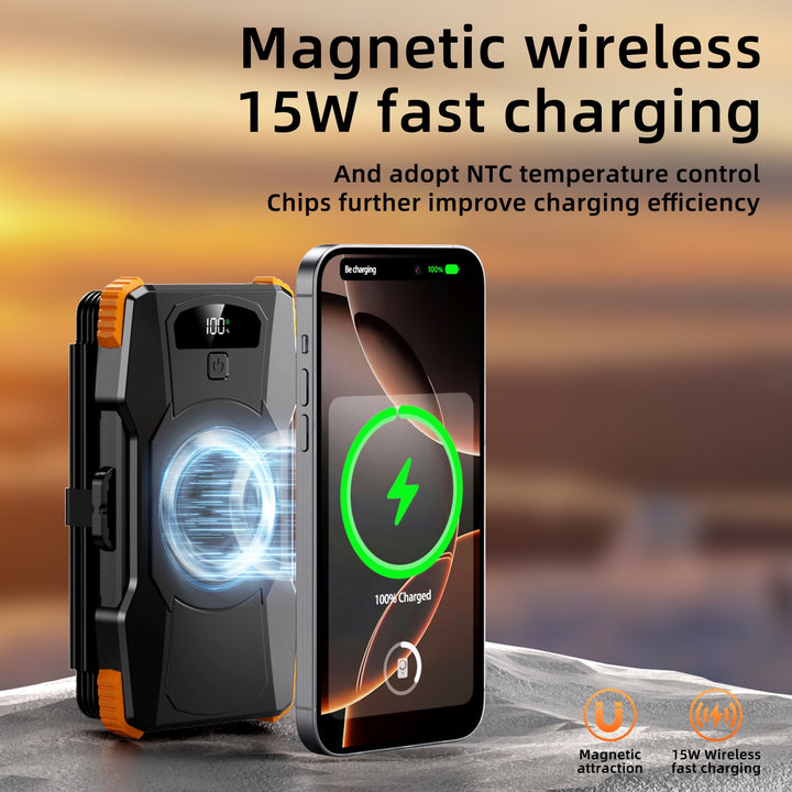 Power bank with solar charging and LED lights Bowlift