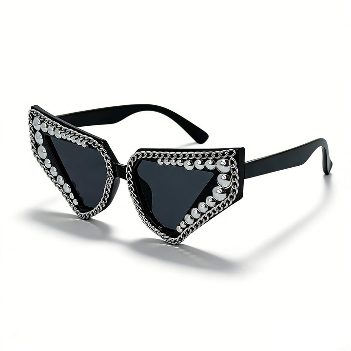 Women's sunglasses with unique triangular frame and sparkling accents Bowlift