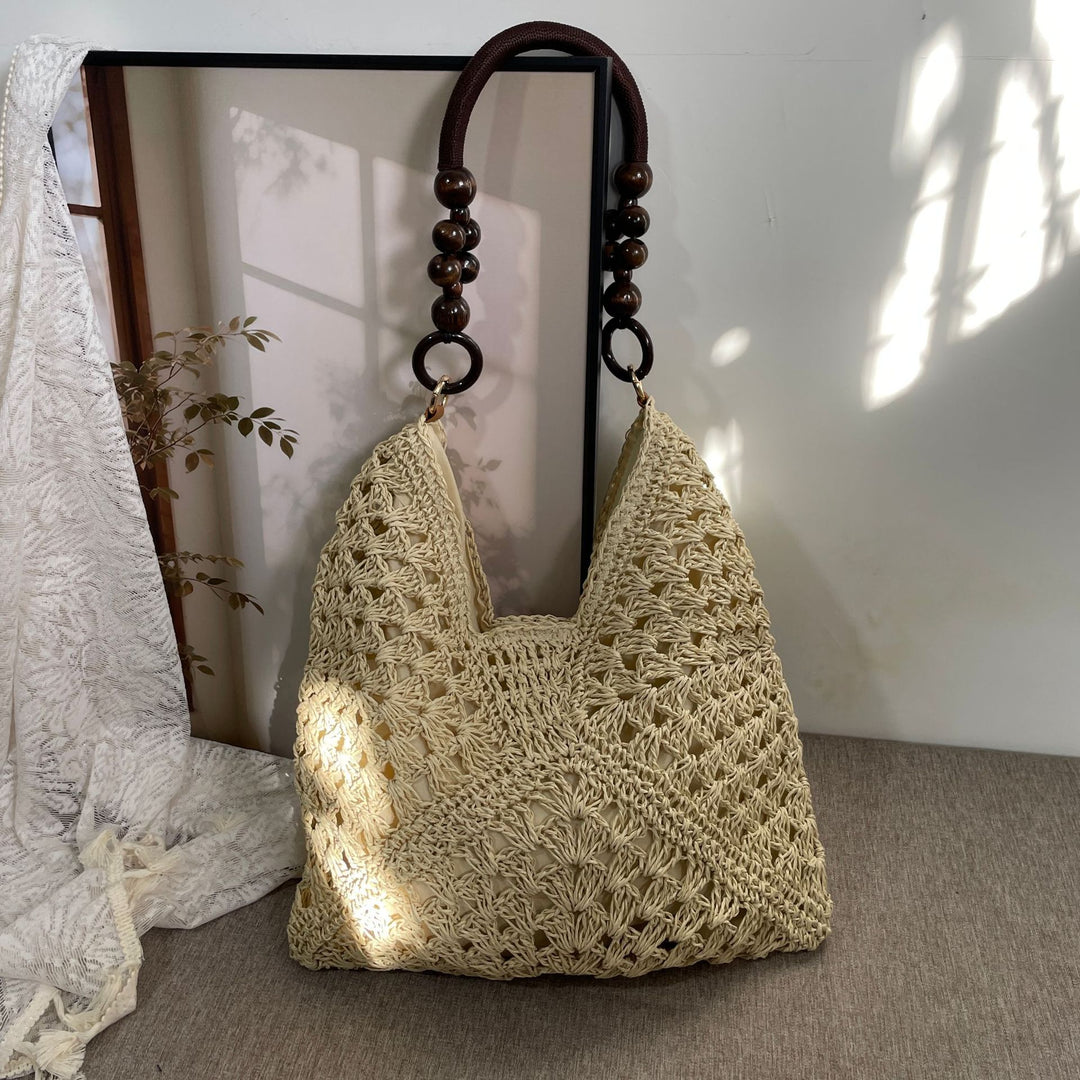 Hand-knotted tote bag with wooden handles Bowlift