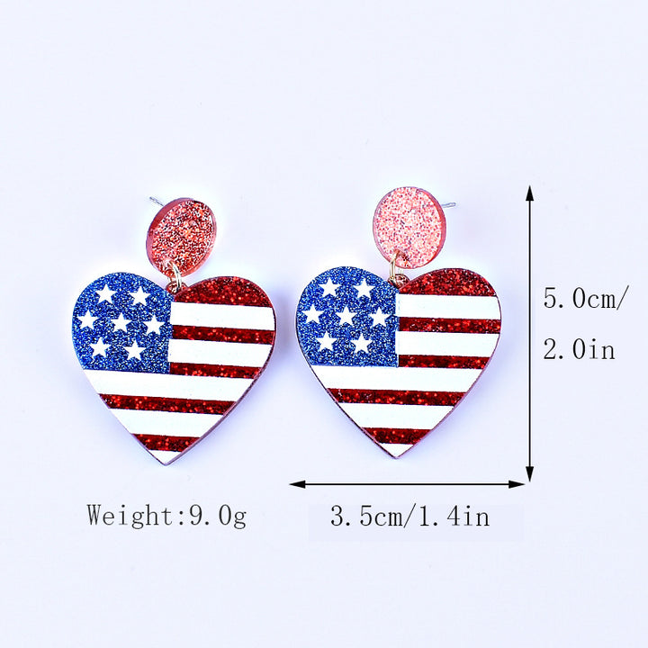 Women's nan triple star dangle glitter resin earrings with hypoallergenic hooks Bowlift