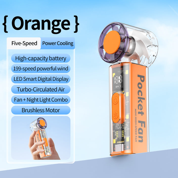 Unisex Pocket-Sized High-Speed Cooling Fan Bowlift