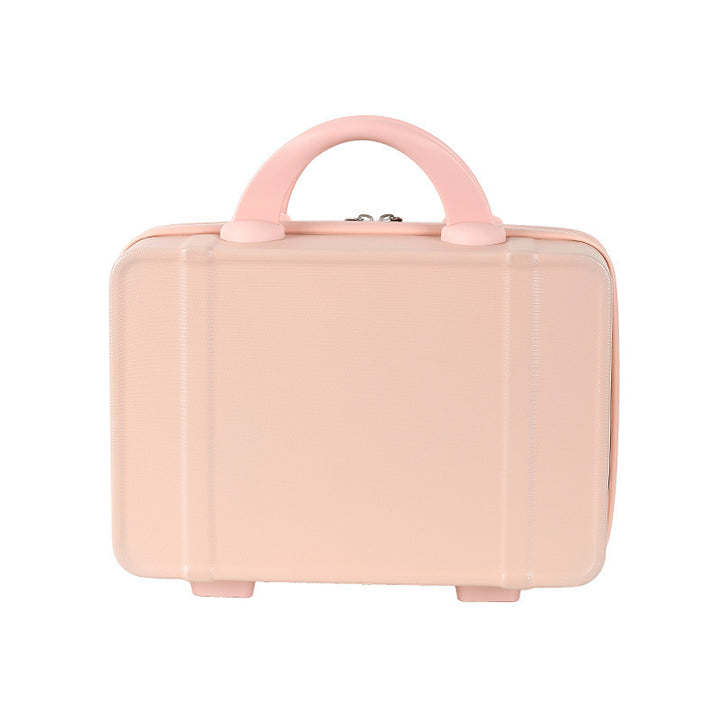 hard-shell travel cosmetic case with double-zip closure top handle and protective feet Bowlift