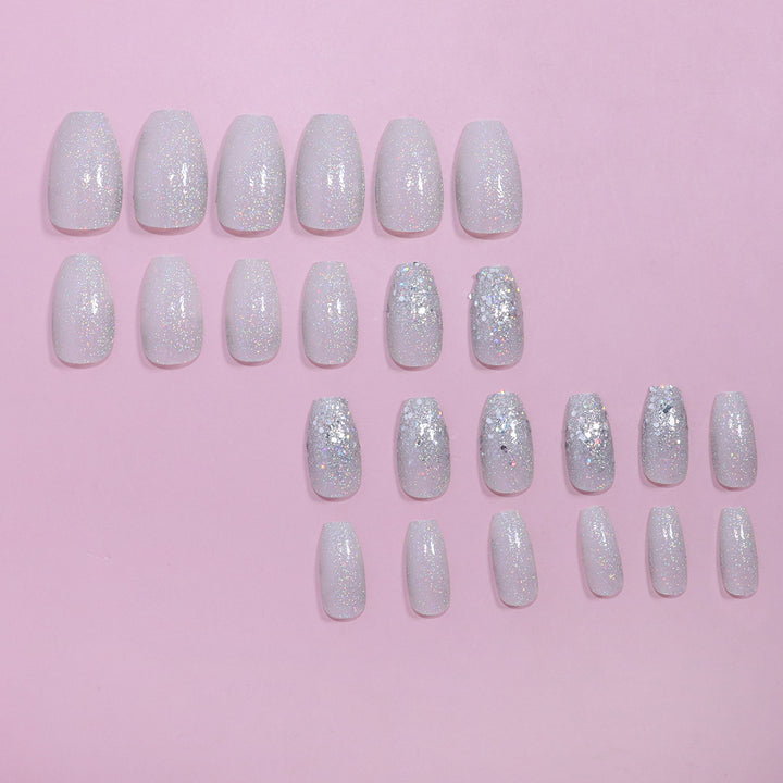 Glitter-Dusted Long Stiletto Press-On Nails Bowlift