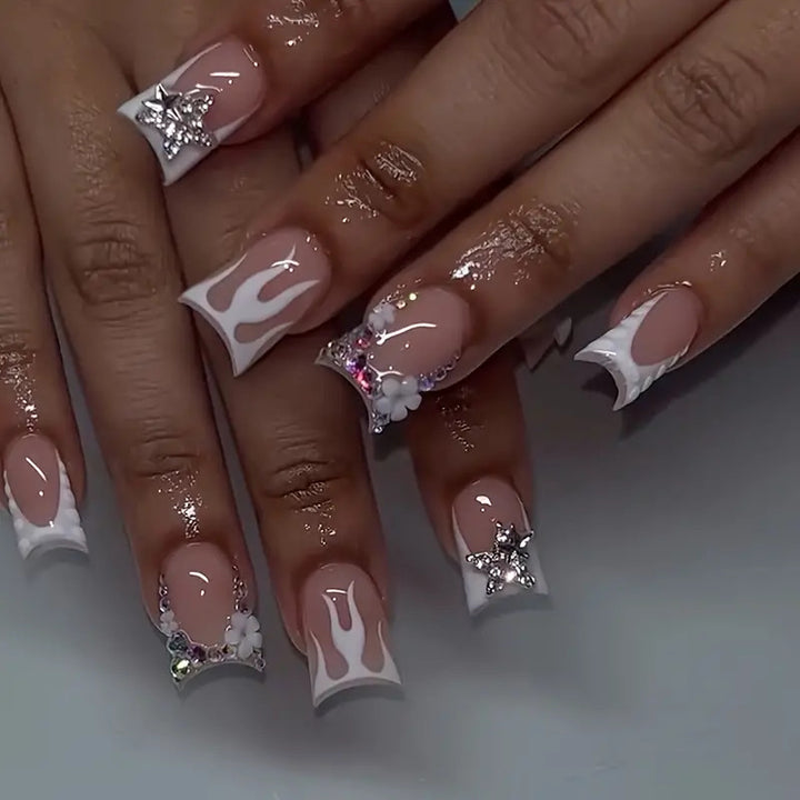 Artistic 3D Decorated Press-On Nails Bowlift