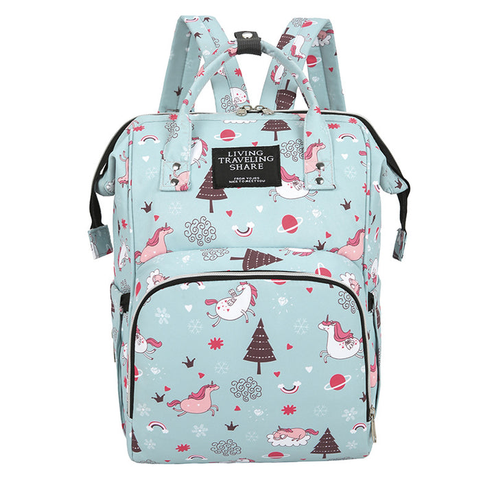 Versatile Leaf Print Travel Backpack Bowlift