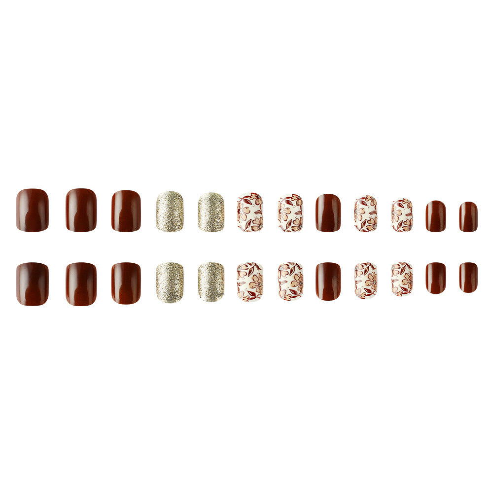Artistic Floral-Inspired Press-On Nail Set Bowlift