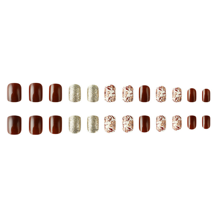 Artistic Floral-Inspired Press-On Nail Set Bowlift