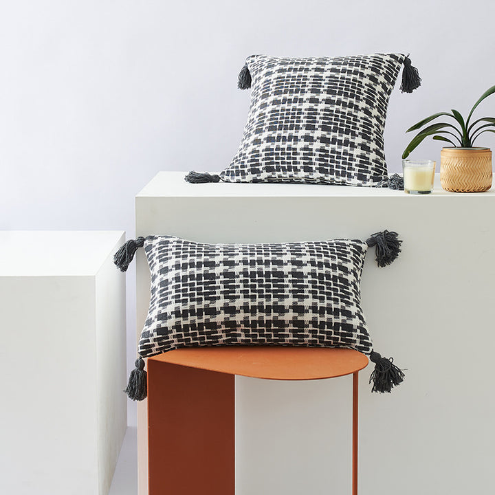 Textured Geometric Patterned Cushion