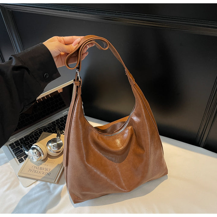 Soft Leather Slouchy Shoulder Bag Bowlift