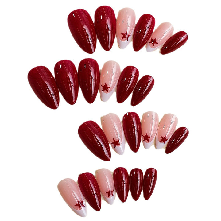 Artificial nail set with elegant star accents Bowlift