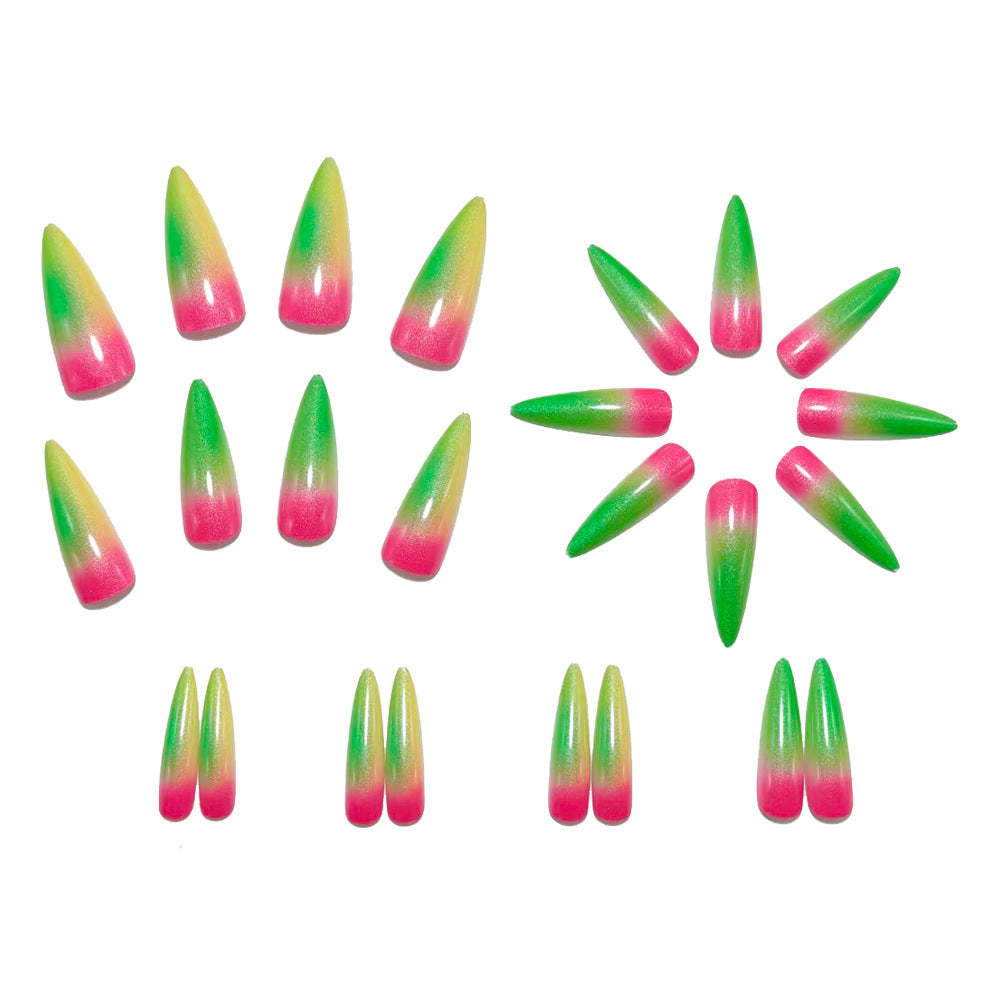 Trendy artificial nails with sparkling ombre color Bowlift