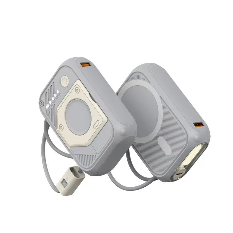 Multifunctional power bank with LED light and integrated charging cable Bowlift