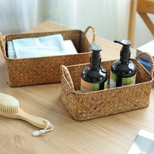 Handwoven Natural Storage Basket Bowlift