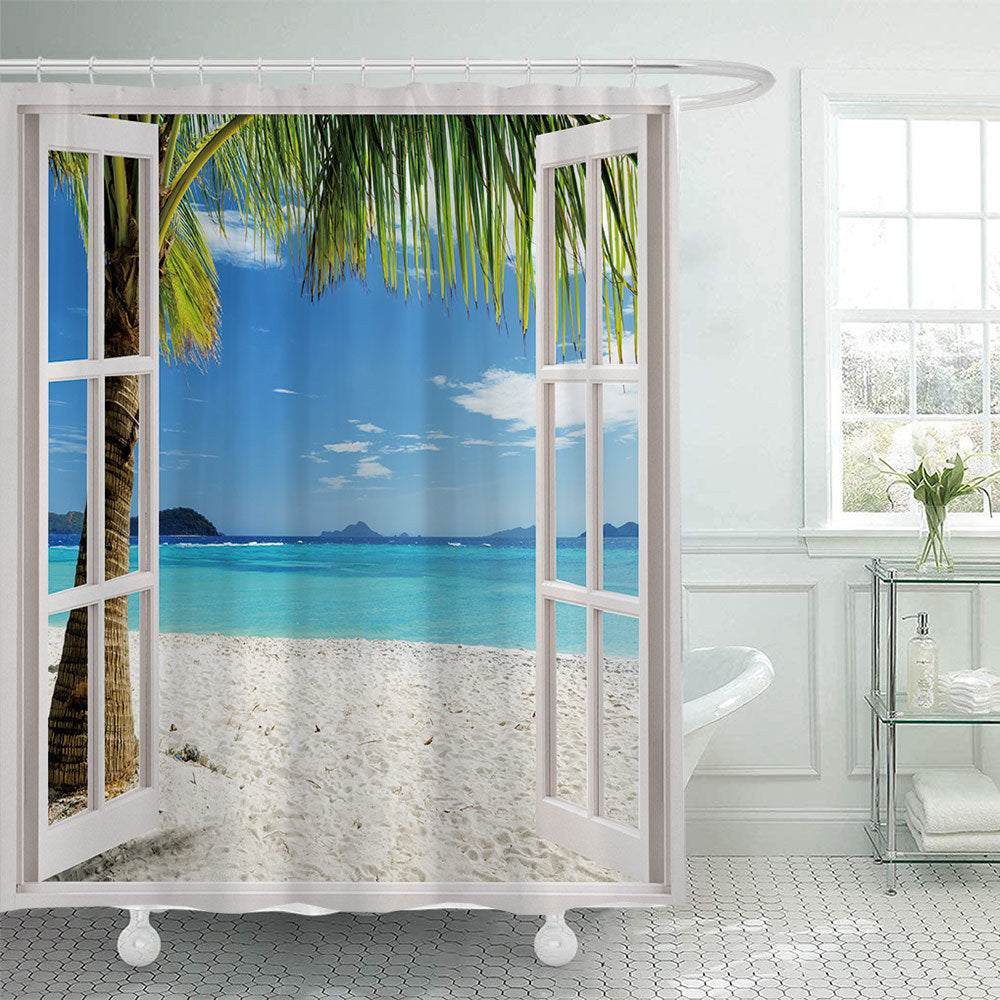 Coastal Escape Shower Curtain Bowlift