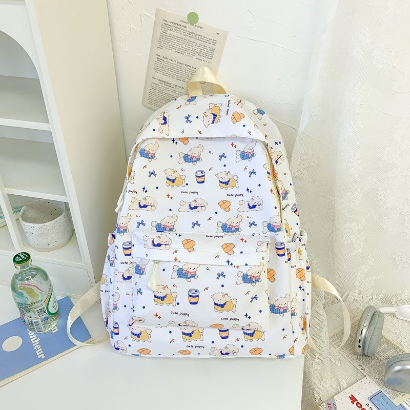 Playful Character Print Backpack