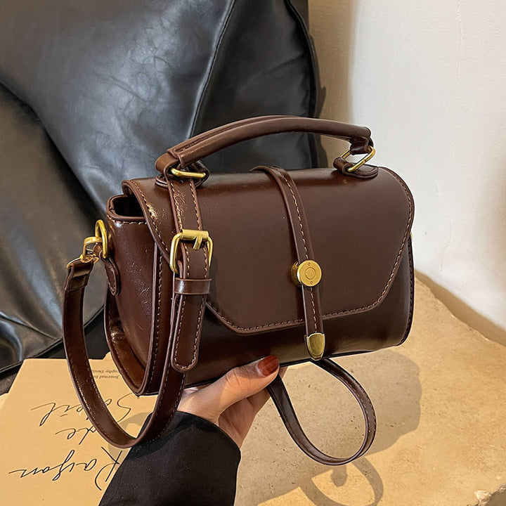 Vintage-Inspired Leather Shoulder Bag Bowlift