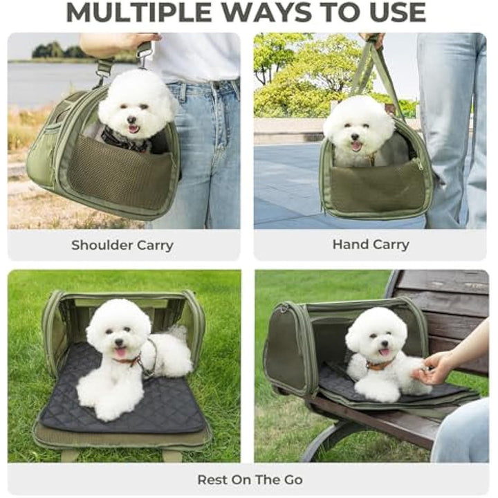 Transport box for pets with breathable mesh inserts Bowlift