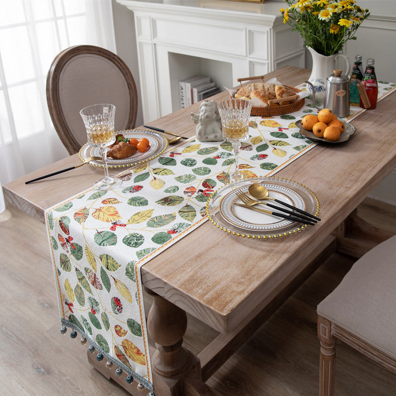 Decorative Leaf Pattern Table Runner