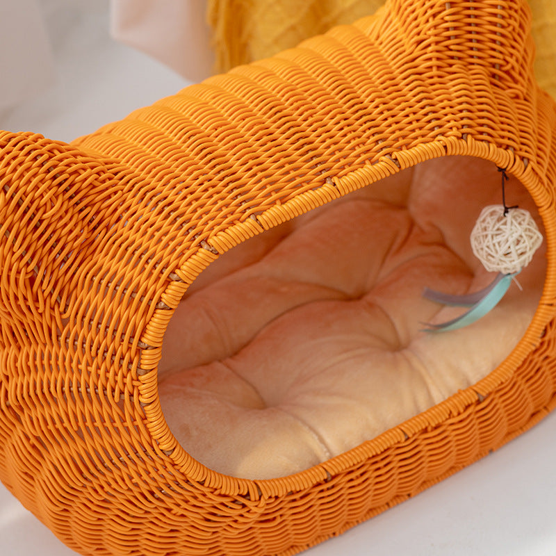 Rattan Cat Cave Bowlift