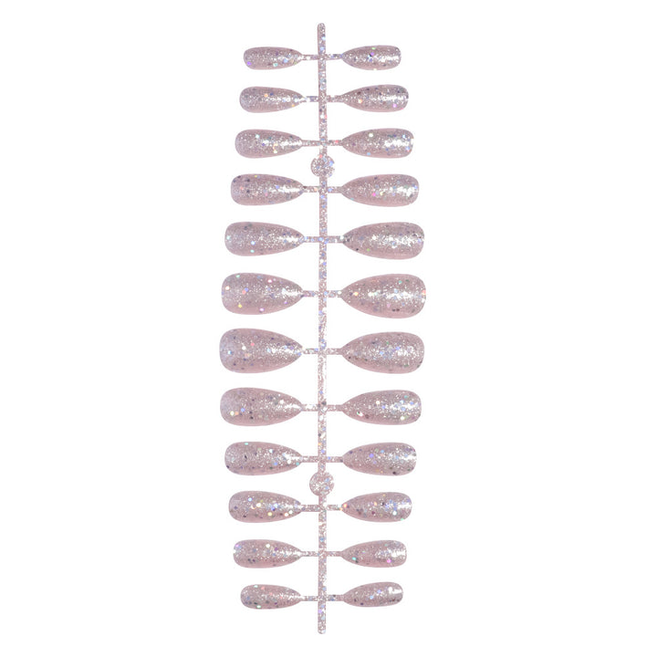 Sparkling Glittery Almond-Shape Press-On Nails Bowlift