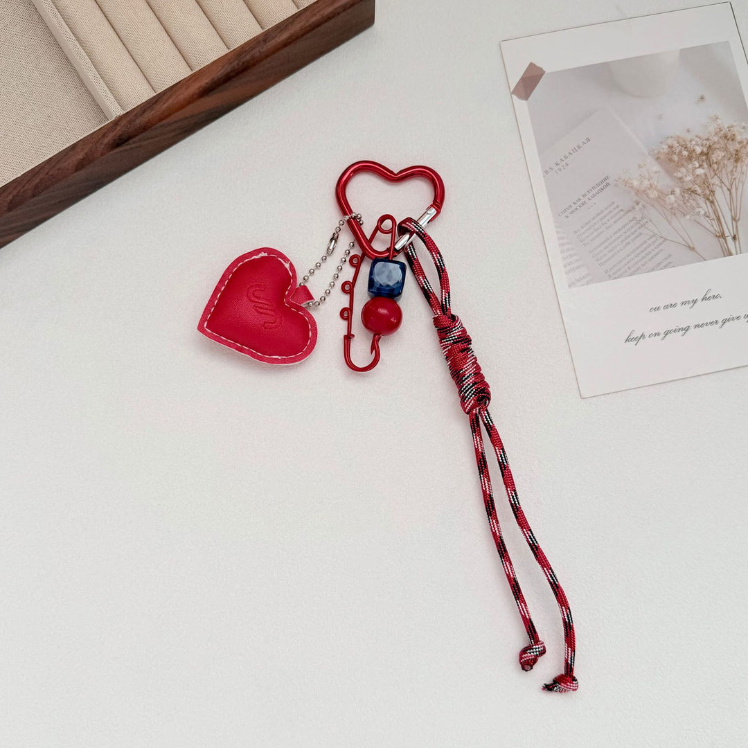 Heart-Shaped Leather Keychain Bowlift