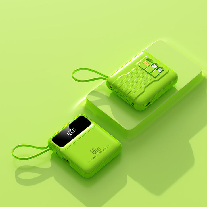 Compact power bank with fast charging function and digital charging status Bowlift