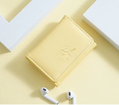 Cute Leather Tri-Fold Wallet Bowlift