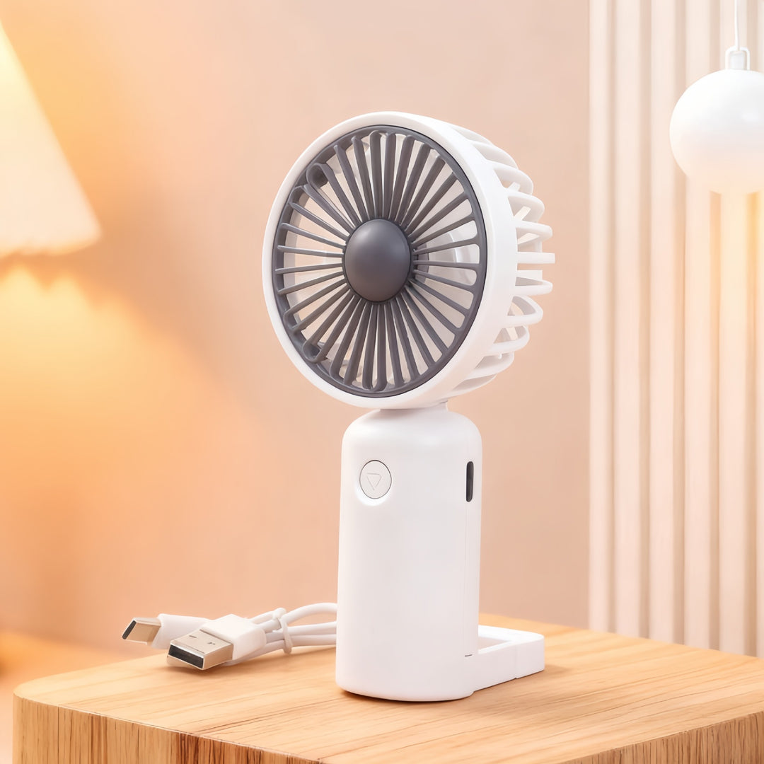 Women's Portable Mini Fan with Flexible Tilt and USB Charging Function Bowlift