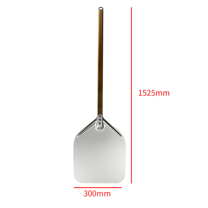 extra-long wooden handled aluminum pizza peel with flat square paddle Bowlift