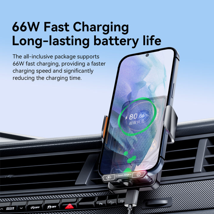 Unisex Smartphone holder with fast charging function and integrated safety device Bowlift