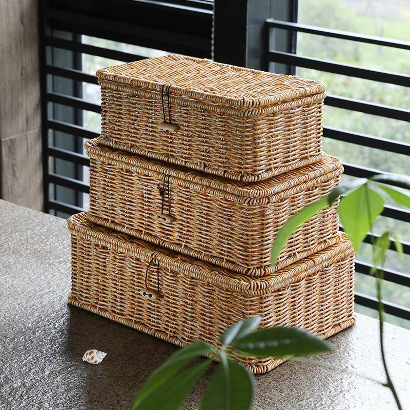 Handcrafted Natural Wicker Storage Chest Bowlift