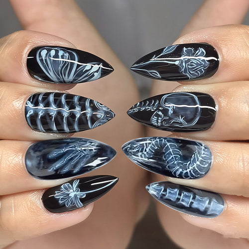 Artistic Stiletto Press-On Nail Art Set Bowlift