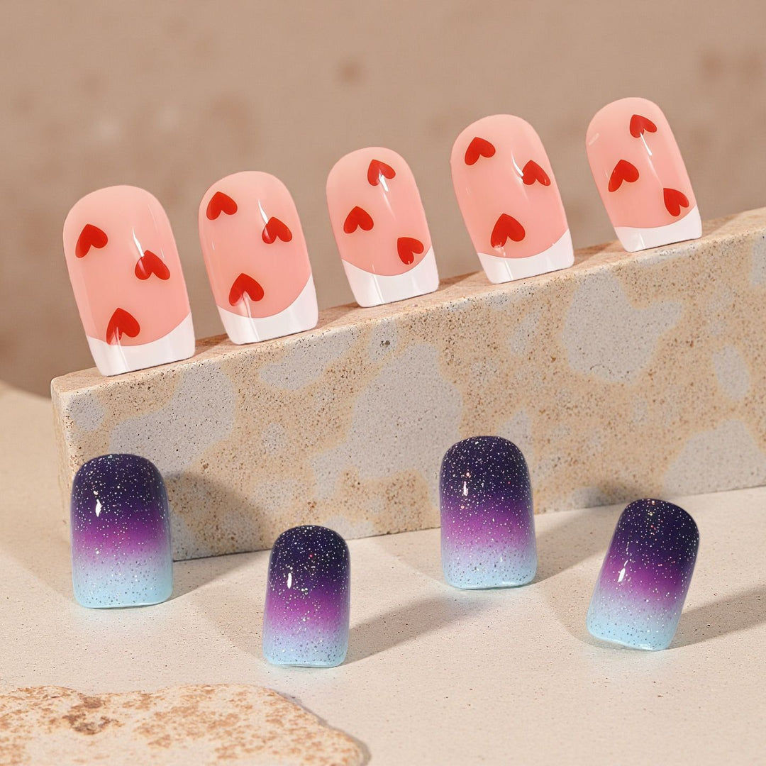 Nail Art Set with Romantic Heart Design Bowlift