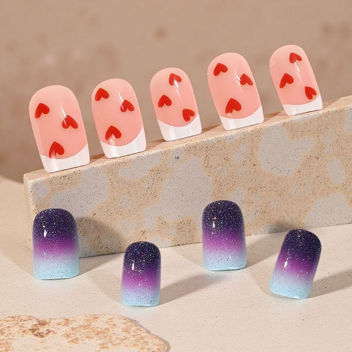 Nail Art Set with Romantic Heart Design Bowlift